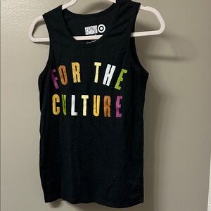 “FOR THE CULTURE” Dark Gray Tank Top with Multicolor Print